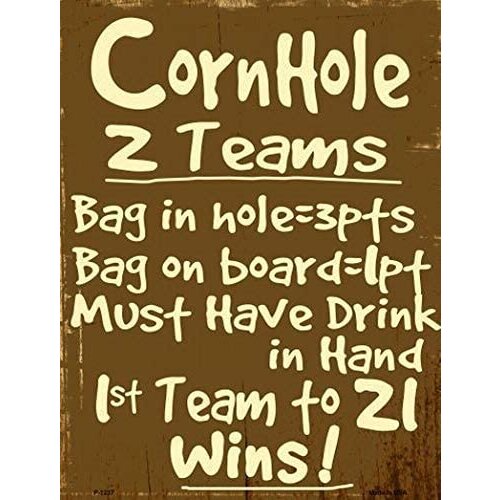 Ylens Cornhole Rules Retro Vintage Metal Tin Sign Placa de pared para Cafe Beer Club del hogar 8x12