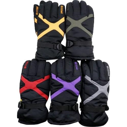 Winter Waterproof Ski Gloves Snowboard Playing Motorcycle Riding Warm Fleece Gloves Anti-slip Palm for Men Women