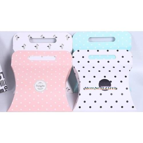 19*20.5*6cm Pillow shape Dot pattern gift box. Candy biscuit box, Party Wedding Favors giveaway Gift Boxes 50pcs/lot