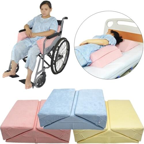 3 Pieces Anti Bedsore Bedridden Patients Elderly Bed Wedge Pillow Elevation Support Cushion Pad Set for Leg Back Knee Waist