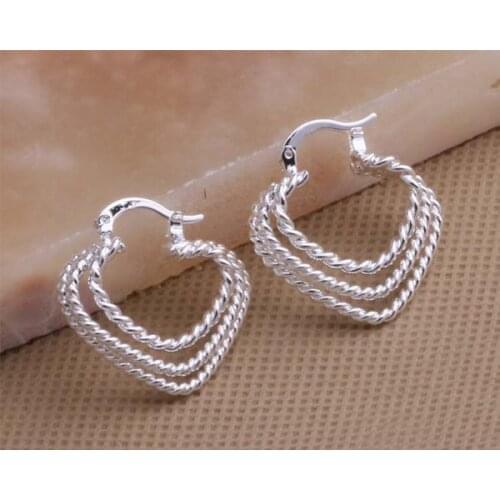AE068 Hot sterling earrings , fashion jewelry , elegant unsurpassed heart /bwxakoea ahpaiywa silver color