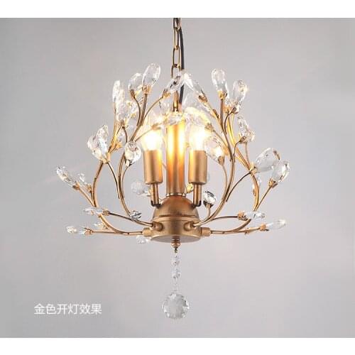 American Luxury Crystal Chandeliers Pastoral Crystal Lights Living Room Bedroom Chandeliers Post Modern Restaurant Crystal Lamp
