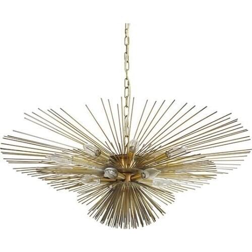 American light luxury iron wire sea urchin chandelier American personality iron art chandelier model room villa chandelier