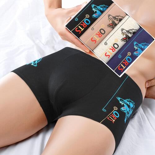 Boxer 4pcs/lot Soft Mens Shorts Men Underwear Sexy Modal Underpants U Convex Boxers Printed Fashion Comfortable Homme Cuecas