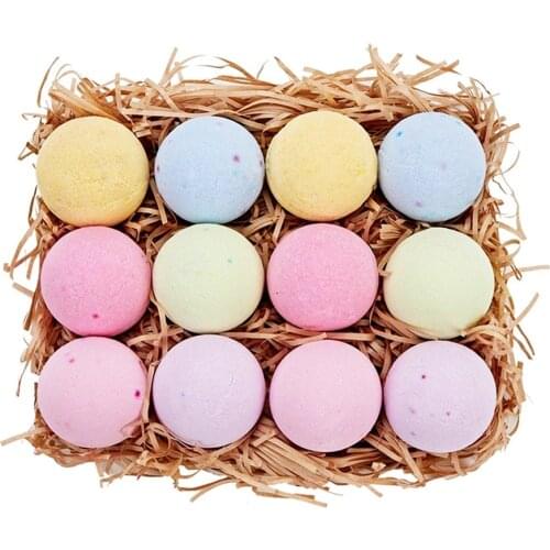 Spa Bath Bombs Essential Oil Bath Salt Balls Multi-flavour Rainbow Bubble Body Moisturizing Massage Bath Ball Gifts Set 12pcs