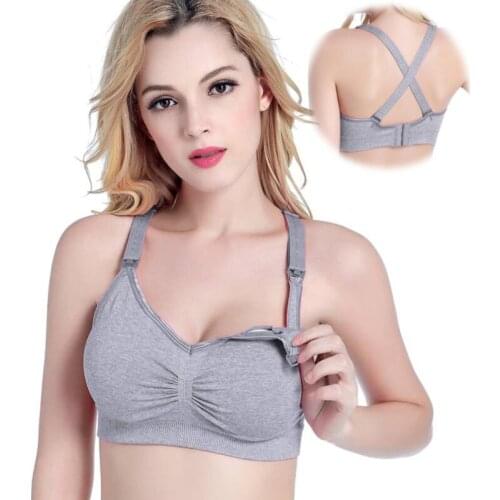 Seamless Padded Sports Yoga Nursing Bra Pregnant Bralette Tank Top Upgrade Wire Free Plus Size Maternity Breast Feeding Bra ABCD
