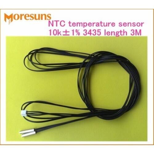 Fast Free ship 20pcs NTC temperature sensor 10k 1% 3435 length 3M 5*25mm probe 2651#26AWG XH(2.54)-2Y NTC Sensor