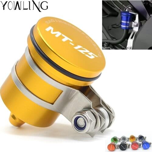 For YAMAHA MT-125 MT125 2014-2018 CNC Rear Brake Fluid Reservoir Connection Brake Fuel Hose Bracket Tank Oil Fluid Cup Cover