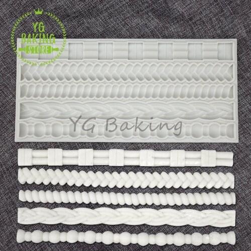 Dorica New Arrival 5 Rope Fondant Silicone Mold Chocolate Soap Mould Cake Decorating Tool Bakeware Kitchen Tools