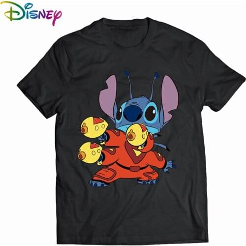 Womens Fashion T-Shirt Lilo Stitch Harajuku Kawaii Tshirts Lovely Cartoon Female Printed Casual T Shirt Cute Casual Tops