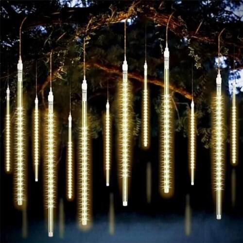 Meteor Shower Rain Light 30CM 50CM Waterproof Falling Rain Christmas Light Home Garden Wall Roof Tree Decoration String Garland