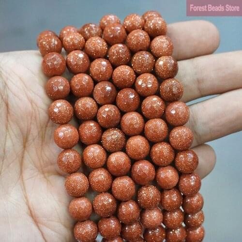 Natural Football shape Faceted Gold SandStone Loose Beads Pick Size for Jewelry Making 15"Strand 4 6 8 10 12 14MM Free Shipping