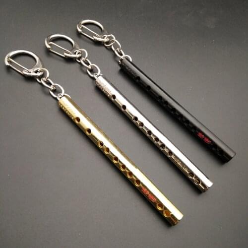Mini Pocket Musical Instrument Keychain Cosplay Prop Accessories Flute Keyring Key Chain Pendant