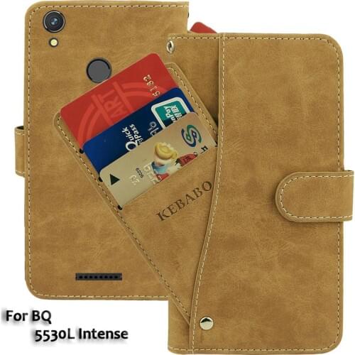 Leather Wallet BQ 5530L Intense Case 5.45" Flip Retro Luxury Front Card Slots Cases Cover Business Magnetic Phone Bags