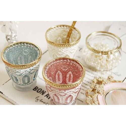 Creative Golden Edge with Pearl Glass Mugs coffee mug Milk Tea office Cups Drinkware the Best birthday Gift
