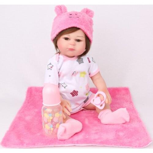 Reborn Baby lol Doll Toys for Children 16 inch Full Vinyl Lifelike Realistic Silicone Bebe Infant Lovely Lucy rose red KAYDORA