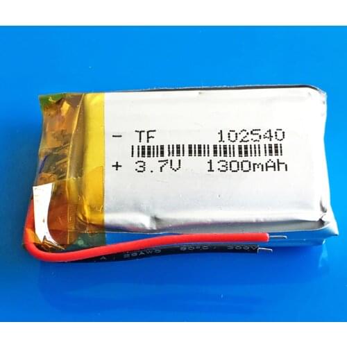3.7V 1300mAh lithium polymer Lipo rechargeable battery cells Lipo Replace for bluetooth GPS wired microphone smart watch 102540