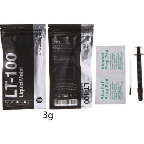 LT-100 Liquid metal thermal conductive paste Grease for CPU GPU Cooling liquid ultra 128W/mK 1.5g 3g Compound grease for cooling