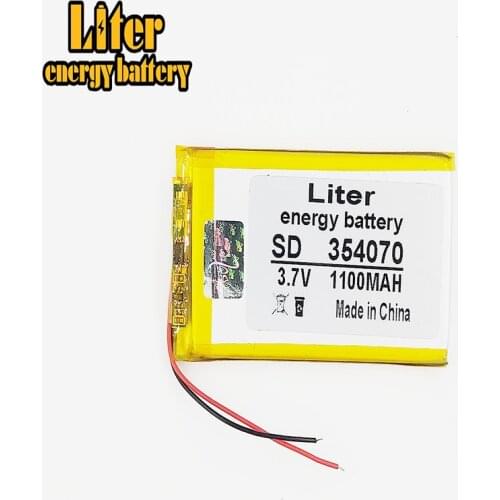 Best battery brand 3.7V polymer lithium battery 354070 1100mAH remote control electronic book GPS wireless earphone