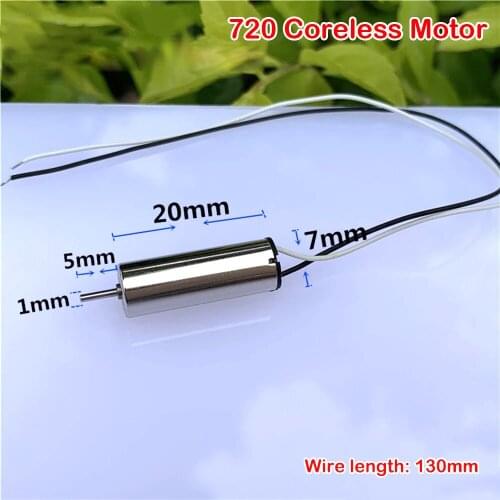 720 7x20mm Mini 7*20mm Coreless Motor DC 3.7V 50000RPM 150mA NdFeB Strong Magnet Hollow Cup for For Micro FPV Quadcopter Frame