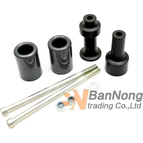 Motorcycle Carbon Black Frame Slider No Cut Crash Falling Protector For Kawasaki Z1000 2003-04-05-2006