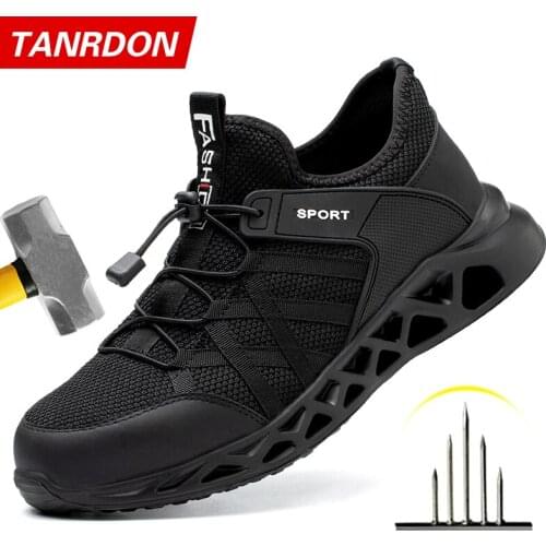 New Work Safety Shoes For Men Steel Toe Shoes Puncture-Proof Work Sneakers Indestructible Shoes Security Footwear Work Shoes