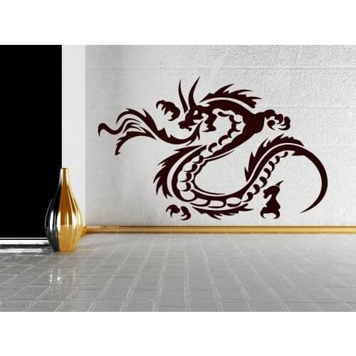 Dragon Pattern Wall Decal Flame Animal Vinyl Wall Stickers For Kids Rooms Claws Horn Tail Removable Home Decor Interior SYY875