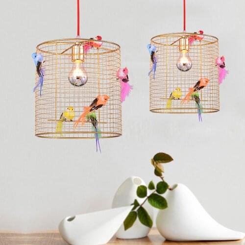 Nordic Bird Cage Pendant Lights Modern Loft Industrial Gold Led Hanging Lamp Home Decor Kitchen Living Room Bar Light Fixtures