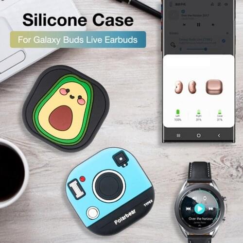 NEW Soft Silicone Cover Earphone Case For Galaxy Buds Live Earbuds 3D Cartoon Cute Wireless Bluetooth Headphone Protective Case