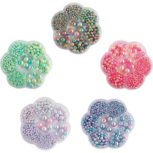 New round hole ABS imitation pearl mermaid gradient colorful bead plastic bead diy beads material perle ronde