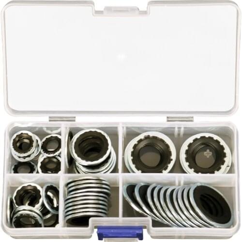 Automobile Air Conditioning System Gasket, A/C Compressor Expansion Valve Pipe Head Sealing Ring Repair Parts 60 Pieces/Set
