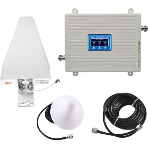 Factory direct sale foreign trade same type three frequency mobile phone signal amplifier 900 / 1800 / 2100 signal amplifier