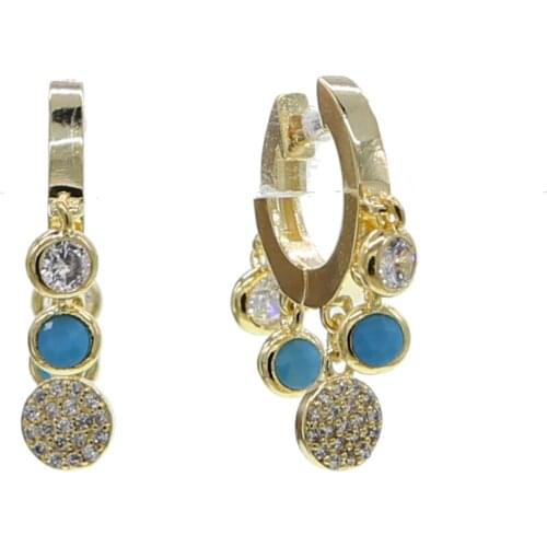 New Arrived Prevent Allergy Danle Ball Turquoise Earrings for Women Girls Fashion Girl Party Jewelry Gifts