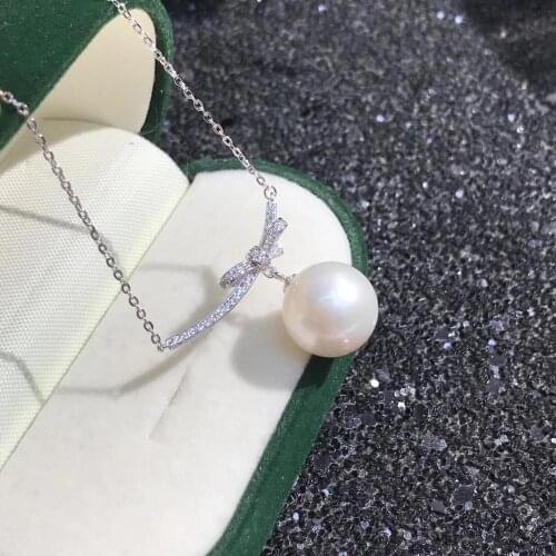 Bridal Hot 925 Sterling Silver Necklace Findings Jewelry Base Settings Mountings Parts for Akoya Edison Pearls, Coral, Jade