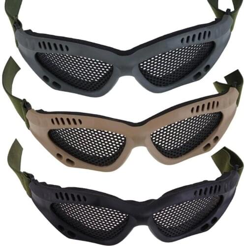 Tactical Airsoft Outdoor Steel Mesh Eyes Protective Goggles Glasses Eyewear LXH