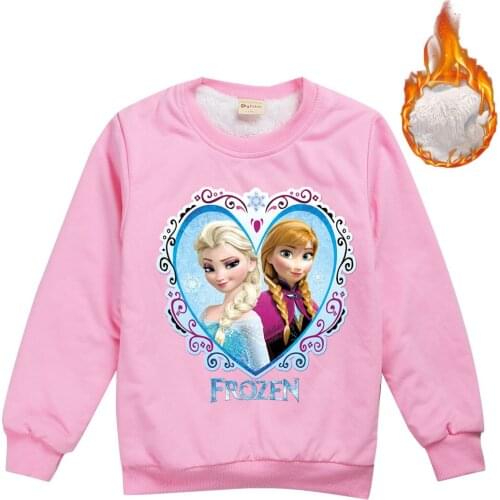 Disney Girls 2020 Winter Warm Long Sleeve Sweatshirt Elsa Anna Cartoon Pattern Kids Fashion Clothes Christmas gifts for kids