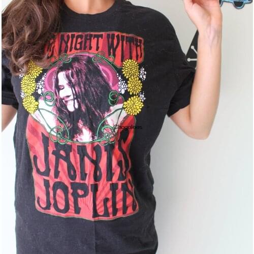 Vintage JANIS JOPLIN Vintage Tee....large. kozmic blues. one night with janis joplin. tour. rock. music. retro. kitsch. disco