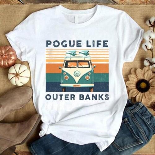 Pogue Life Outer Banks Vintage T Shirt Funny OBX North Carolina Graphic Cotton Tees