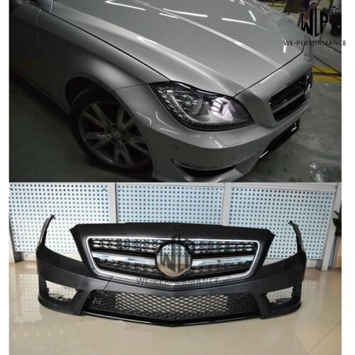 W218 CLS Car Body Kit PU Unpainted Front Bumper Rear Diffuser Engine Hood For Mercedes-Benz W218 CLS350 AMG style 10-13