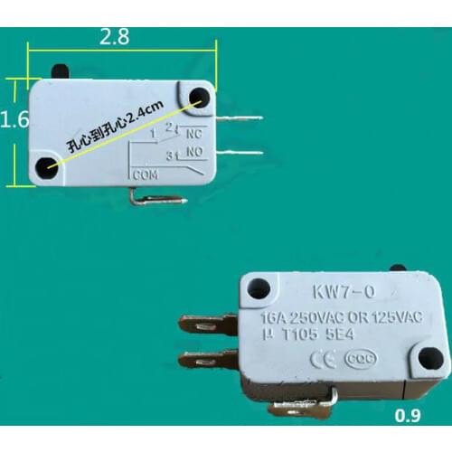 Rice Cooker Parts micro swith Large Power 16A KW7-0 silver contact 3 copper pins