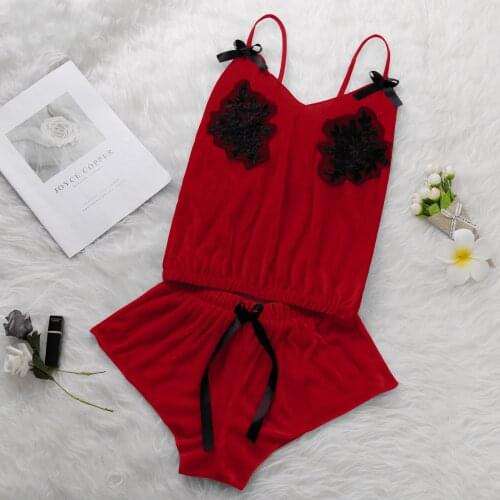 Women Delicate Elegant Pajamas V-Neck Velvet Sexy Stain Bowknot Shorts Set Fashion Trendy Comfortable Pajamas Underwear Set