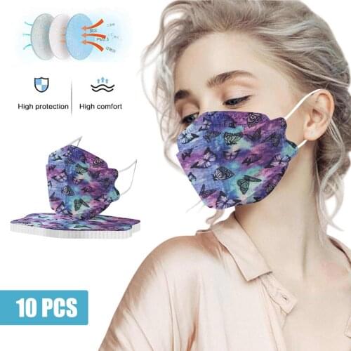 10pc Fashion Women Protective Masks Breathable 4ply Filter Mask 4d Mouth Mask For Female Masques Mouthmask Decoration