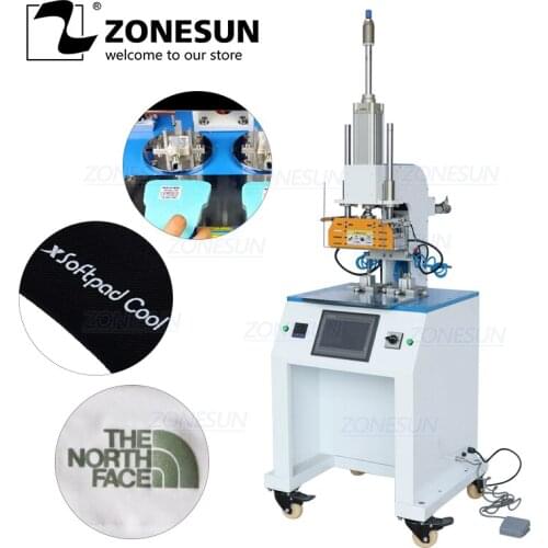 ZONESUN ZY-HTP-C 70*70mm Automatic Stamping Machine leather LOGO Creasing machine stamper transfer Label Brand Embossing machine