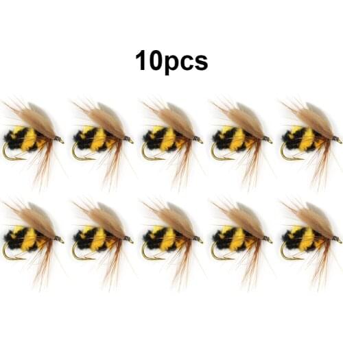 10pcs Artificial Fishing Insect Bait Bumble Lifelike Bionic Bee Fishing Lures