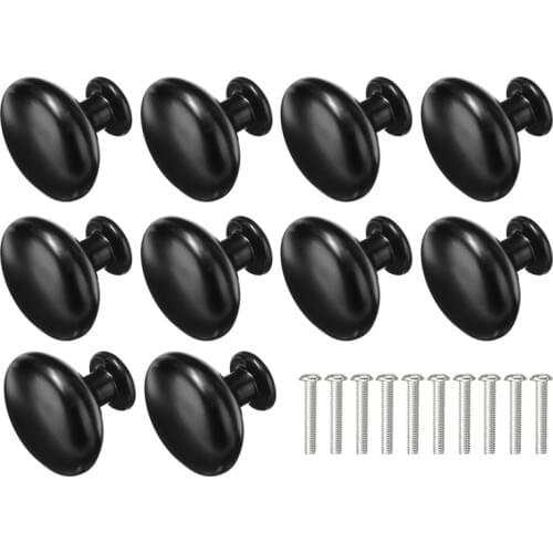 10pcs Modern Single Hole Mini Handle Black Zinc Alloy Cabinet Door Drawer Button Furniture Cabinet Pulls