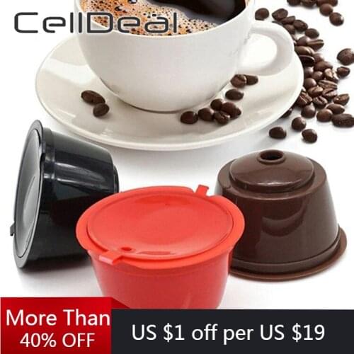 3Pcs Multi-Colors Refillable For Dolce Gusto Coffee Capsule Refillable Caps Plastic Spoon Brush Filter Baskets Pod Easy To Clean