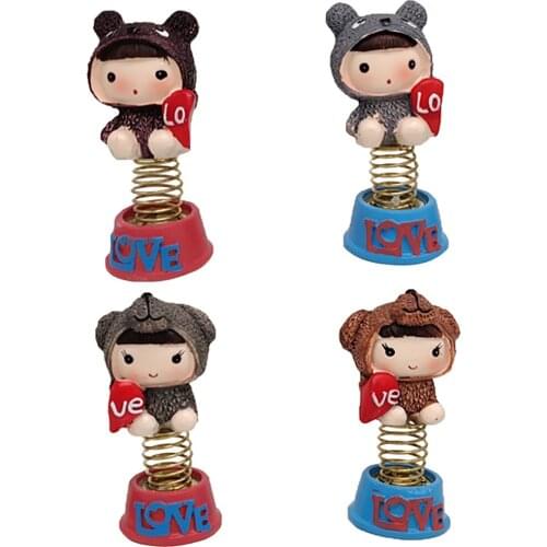 4pcs Mini Cartoon Girl Figures Ornament Figurine Decorative Item Home or Car