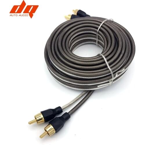 5m 2 RCA To 2 RCA Plug Car Audio Cable Automobile Amplifier System Braided Copper Cables Car-styling High Quality