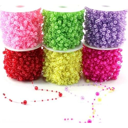 5 m / bag fishing line DIY wreath artificial pearl beads garland flowers wedding decoration supplies bridal flower accessories