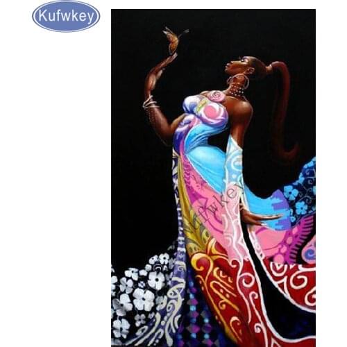 80x140cm Diamond painting Africa woman/girl full square round Diamond embroidery full displayPicture of Rhinestone painting art
